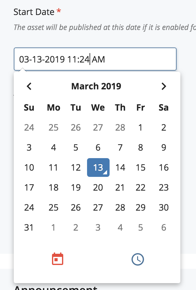 announcement start date